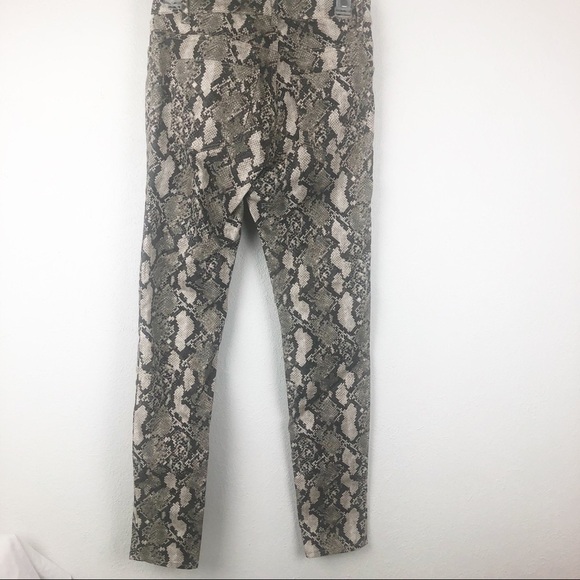 H&M Snake Print Brown Tan Skinny Pants Size 4 - Picture 2 of 4
